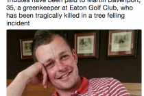 Tributes to 35-year-old Eaton Golf Club greenkeeper killed by a falling tree
