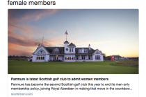 Panmure GC becomes latest Scottish club to allow women members