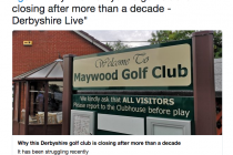 Derbyshire golf club announces it will close down next year
