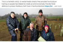 Mental health charity built flood defence at golf club