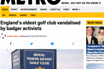 Incorrect Facebook post led to golf club being vandalised