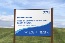 Tacit and Eagle create ‘Clap For Carers’ golf signage image