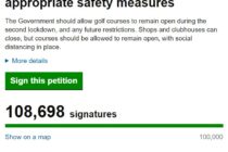 ‘Open golf clubs’ petition passes 100,000 signatures