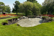 Sinkhole forms by US golf club’s green